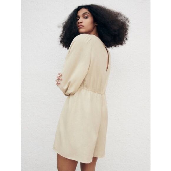 Zara Beige Romper with Crotchet Detail Sz M - Picture 2 of 9